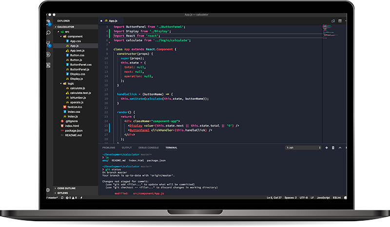 Laptop met vs-code